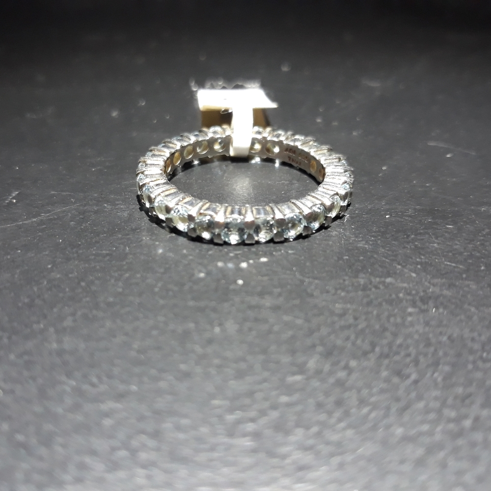 Natural Aquamarine Eternity Band: Unisex F10 - Picture 1 of 2